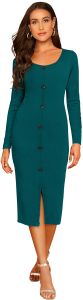 Ladies Morpich Full Sleeve Bodycon Midi Dress