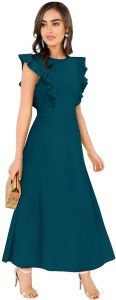 Ladies Morpich Ruffle Sleeve Maxi Dress