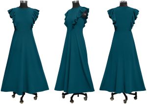 Ladies Morpich Ruffle Sleeve Maxi Dress