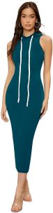 Ladies Morpich Sleeveless Hooded Bodycon Dress