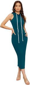 Ladies Morpich Sleeveless Hooded Bodycon Dress