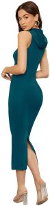 Ladies Morpich Sleeveless Hooded Bodycon Dress