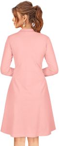Ladies Peach Full Sleeve Casual Western Dress