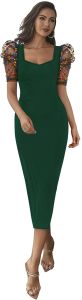 Ladies Pista Designer Puff Sleeve Dress