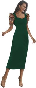 Ladies Pista Designer Puff Sleeve Dress