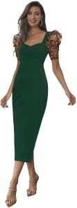 Ladies Pista Designer Puff Sleeve Dress