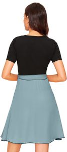 Ladies Pista Green Casual Fit And Flare Dress