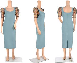 Ladies Pista Mesh Puff Sleeve Dress