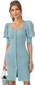 Ladies Pista Puff Sleeve Bodycon Dress
