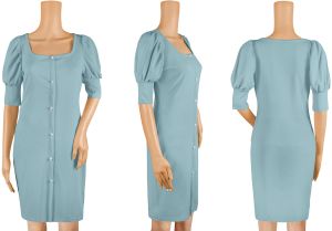Ladies Pista Puff Sleeve Bodycon Dress