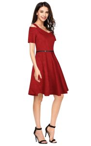 Ladies Premium Maroon Party Wear Dress
