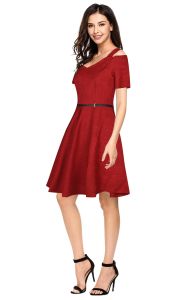 Ladies Premium Maroon Party Wear Dress