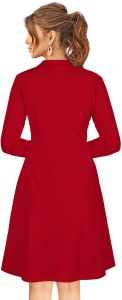 Ladies Red Full Sleeve Knee Length Western Dress