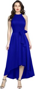 Ladies Royal Blue Evening High Low Dress
