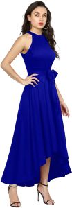 Ladies Royal Blue Evening High Low Dress