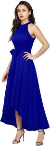 Ladies Royal Blue Evening High Low Dress