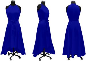 Ladies Royal Blue Evening High Low Dress