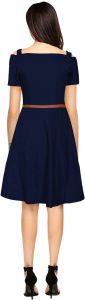 Ladies Trendy Blue Fit And Flare Dress