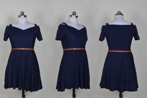 Ladies Trendy Blue Fit And Flare Dress