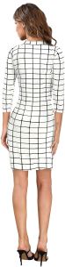 Ladies White Checked Bodycon Casual Dress