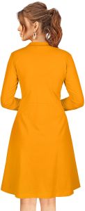 Ladies Yellow Full Sleeve Fit And Flare Western Dress