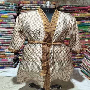 Roman Coffee Silk Kantha Robe