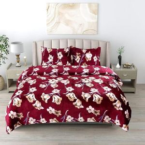 Amor Flannel Blanket Cum Warm Bedsheet Set With 2 Pillow Covers