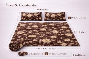 Cannes Flannel AC Blanket With 2 Pillow Covers