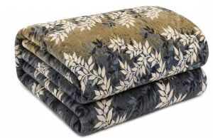 Gulliver Golden Double Bed Printed Flannel AC Blanket