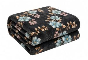 Gulliver Grey Double Bed Printed Flannel AC Blanket