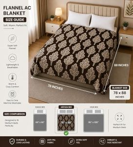 Gulliver Double Bed Printed Flannel AC Blanket