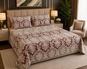 Mavi Luxury Glace Cotton Double Bedsheet Set