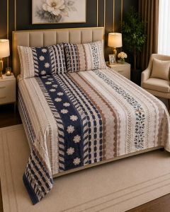 Mavi Luxury Glace Cotton Double Bedsheet Set