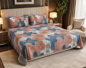 Mavi Premium Glace Cotton Double Bedsheet
