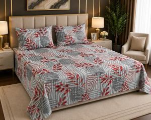 Mavi Premium Glace Cotton Double Bedsheet