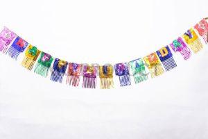 Multi Color Happy Birthday Tinsel Film Banner