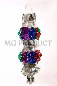 Silver Metallic Tinsel Film Hanging Jhumar