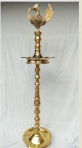 Peacock Brass Standing Diya