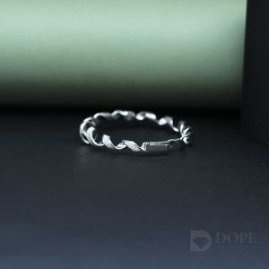 Modern Round Cut Diamond Stiff Bracelet