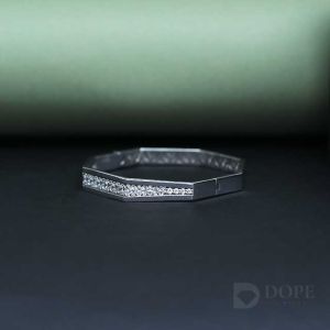 925 Sterling Silver Marquise Diamond Stiff Bracelet