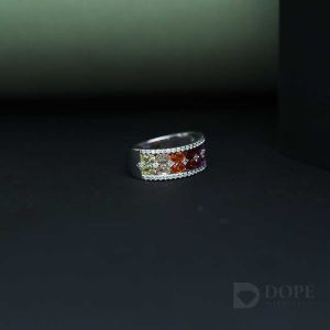 Unique Multi Color Diamond Ring