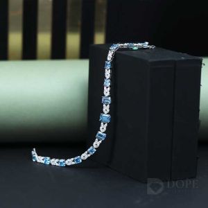 Elegant Marquise And Emerald Blue Stone Bracelet