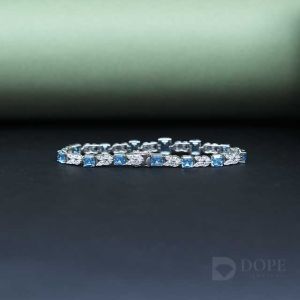 Elegant Marquise And Emerald Blue Stone Bracelet