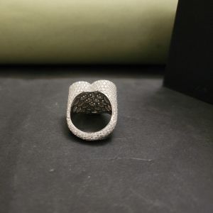 Pretty Heart Shape Sterling Diamond Ring