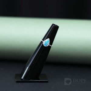 Pretty Pear Cut Blue Diamond Ring