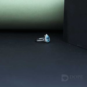 Pretty Pear Cut Blue Diamond Ring