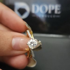 Trendy Cushion Cut Diamond Ring