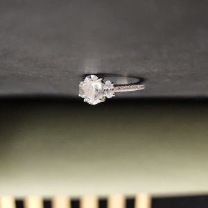 Luxury Oval Diamond Three Stone Engagement Ring