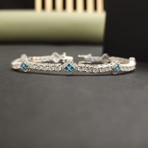 Classic Round Cut Blue Diamond Bracelet