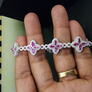 Classic Marquise Pink Stone Bracelet